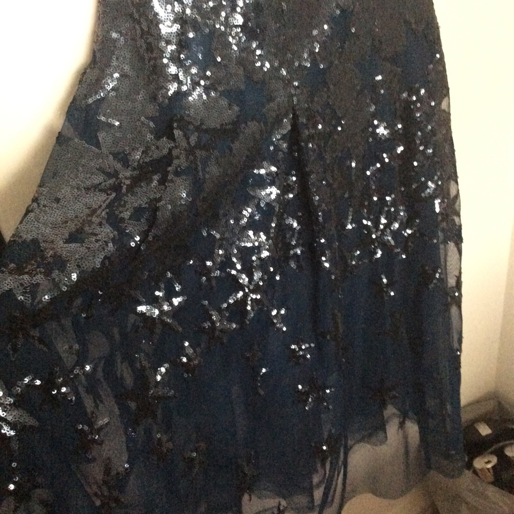 NYandCo Navy Sequin Tulle Cocktail Midi Dress NWOT - Picture 5 of 6